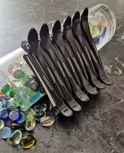 Затискачі для волосся пластикові Toni&Guy,12 шт чорні 102020 фото