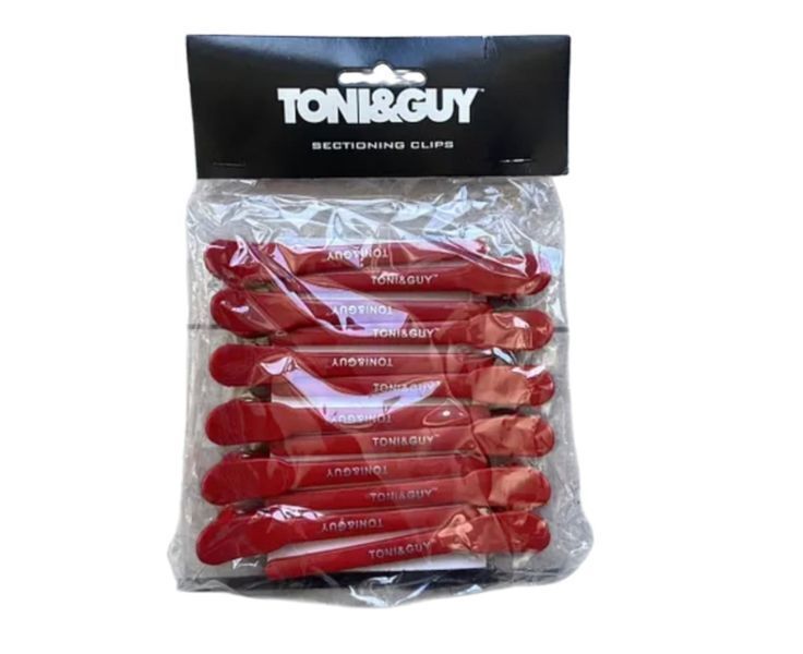 Затискачі для волосся пластикові Toni&Guy,12 шт чорні 102020 фото